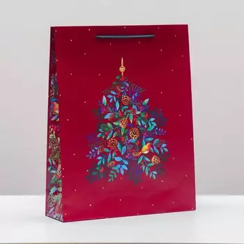 Пакет подарочный "Праздничный венок", 33 х 42, 5 х 10 см