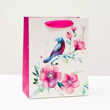 Пакет подарочный "Птица в саду", 18 х 22,3 х 10 см