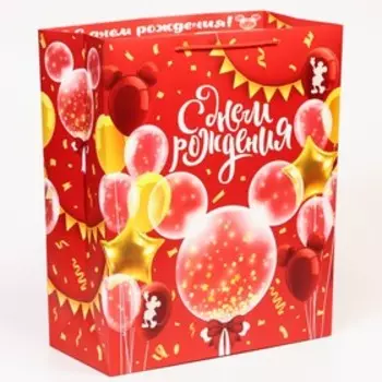 Пакет подарочный «С днём рождения», 404919 см, упаковка, Микки Маус