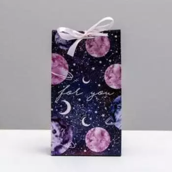 Пакет подарочный с лентой «For you», 13 × 23 × 7 см