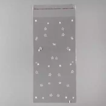 Пакет с липкой лентой "Звездочки", 20 х 40/4 см, 25 мкм