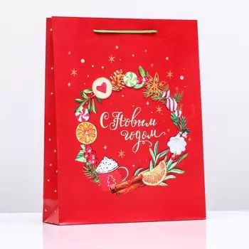 Пакет подарочный "С Новым годом", 33 х 42,5 х 10 см