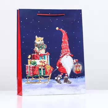 Пакет подарочный "С подарочками", 33 х 42,5 х 10 см