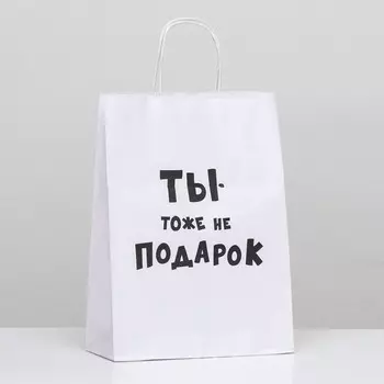 Пакет подарочный с приколами «Ты тоже не подарок», 24 х 10,5 х 32 см, 1 шт