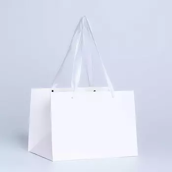 Пакет подарочный с широким дном 201413.2 см, белый