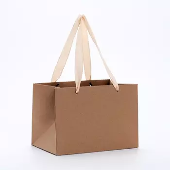 Пакет подарочный с широким дном 201413.2 см, крафт