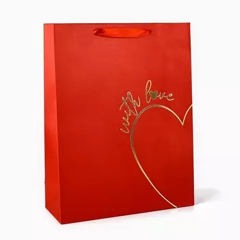 Пакет подарочный с тиснением With love, Микки Маус, 314011.5 см