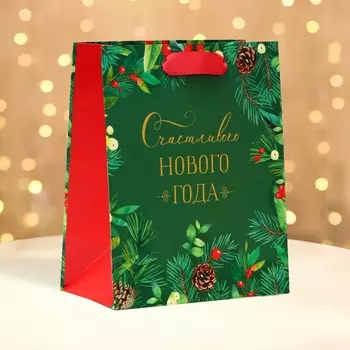 Пакет подарочный «Счастливого Нового года», 1822.310 см