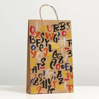 Пакет подарочный "Шифр", крафт, 40.5 x 24.8 x 9 см