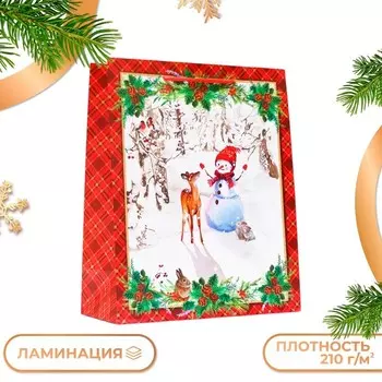 Пакет подарочный «Снеговик», 263212 см