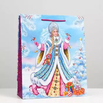 Пакет подарочный "Снегурочка", 26 х 32 х 12 см