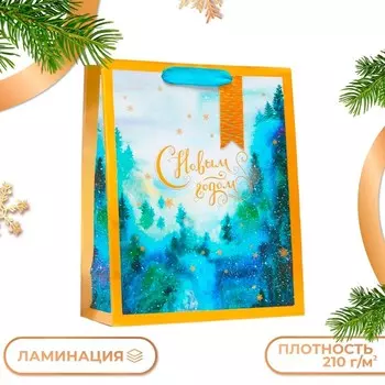 Пакет подарочный новогодний ламинированный «Сновым годом», 263212 см