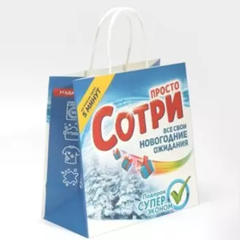 Пакет подарочный «Сотри», 22 22 11 см