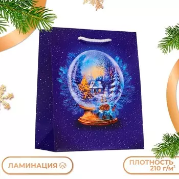 Пакет подарочный новогодний ламинированный «Стеклянный шар», 1822.310 см