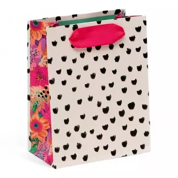 Пакет подарочный "Тёмный горошек" , 11,5 х 14,5 х 6,5 см