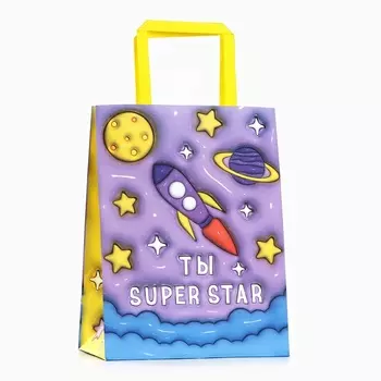 Пакет подарочный «Ты супер», 20 х 11 х 27.5 см