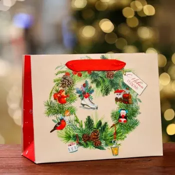 Пакет подарочный "Украшение ", 23 х 17,8 х 9,8 см