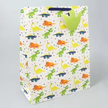 Пакет подарочный, упаковка, «Динозавры», 51 х 40.5 х 20.5 см