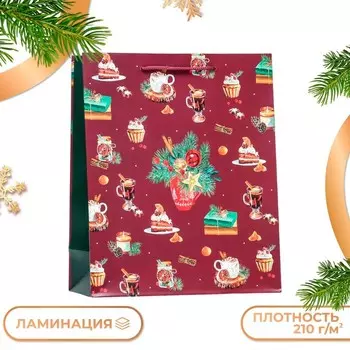 Пакет подарочный новогодний ламинированный «В ожидании чуда », 263212 см