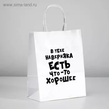 Пакет подарочный «В тебе наверняка есть что - то хорошее», 241428 см, 1 шт.