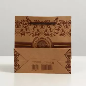 Пакет подарочный "Versace", крафт, 16 x 16 x 7.6 см