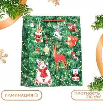 Пакет подарочный "Весёлый праздник ", 26 х 32 х 12 см