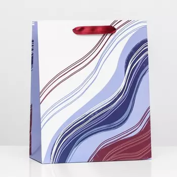 Пакет подарочный "Волны", 26 х 32 х 12 см