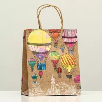 Пакет подарочный "Воздушный шар", 18 х 22,3 х 10 см