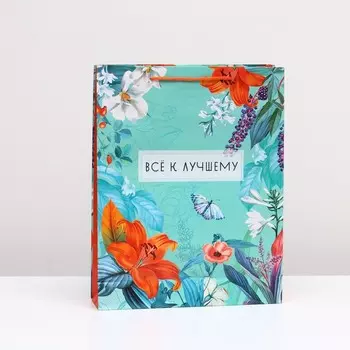 Пакет подарочный "Все к лучшему" 33 х 42,5 х 10 см