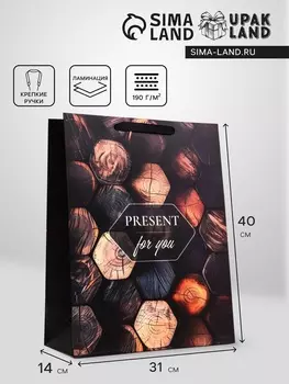Пакет подарочный вертикальный «Для тебя», 314014 см