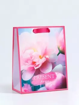 Пакет подарочный вертикальный Flowers, MS 182310 см