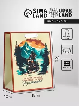 Пакет подарочный вертикальный «Возможность», MS 182310 см