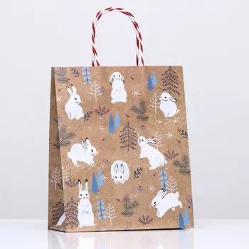 Пакет подарочный "Заяц" 26 х 32 х 12 см