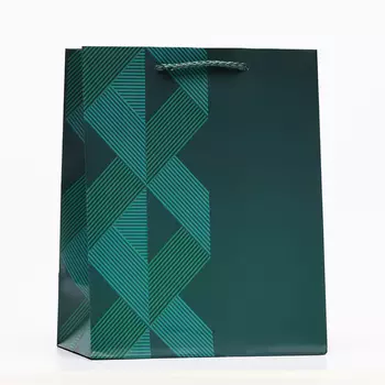 Пакет подарочный «Зелёный ромб», 1822.310 см
