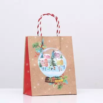 Пакет подарочный "Зимний двор" 18 х 22,3 х 10 см