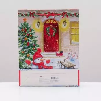 Пакет подарочный "Зимний дворик", 33 х 42,5 х 10 см