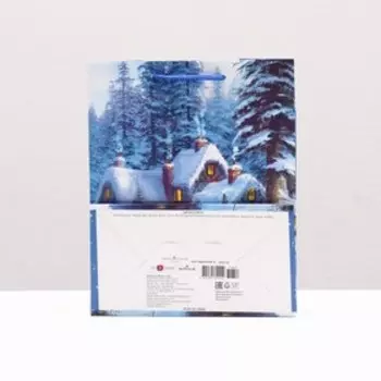 Пакет подарочный новогодний ламинированный «Зимний вечер», 1822.310 см