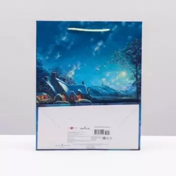 Пакет подарочный "Зимняя ночь", 26 х 32 х 12 см