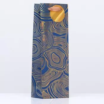 Пакет подарочный "Золотые бляшки", 12 х 36 х 8,5 см