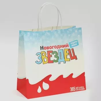 Пакет подарочный «Звездец», 22 × 22 × 11 см