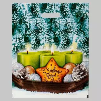 Пакет подарочный новогодний «Покров», полиэтиленовый с вырубной ручкой, 3847 см