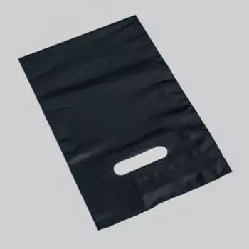 Пакет полиэтиленовый с вырубной ручкой, Черный 20-30 См, 70 мкм