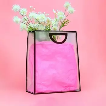 Пакет ПП с вырубной ручкой, прозрачный, 363013 см, чёрный