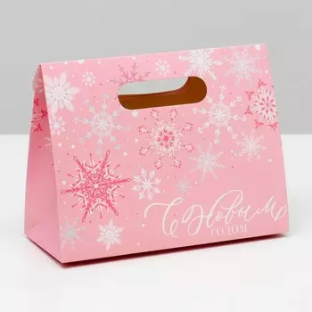 Пакет с клапаном «Снежинки», 23 х 18 х10 см.