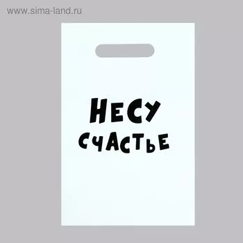 Пакет с приколами, полиэтиленовый с вырубной ручкой «Несу счастье», 20 х 30 см, 35 мкм