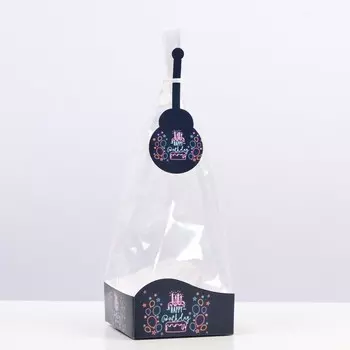 Пакет с жестким дном "Вечеринка", 9 х 9 х 32 см