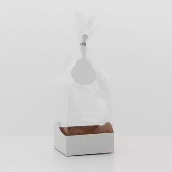 Пакет с жёстким дном, белый, 10 х 10 х 32 см