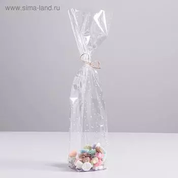 Пакет с жёстким дном «Горошек», 6 х 8 х 30 см