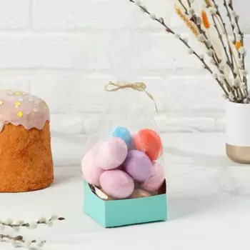 Пакет с жёстким дном, мятный, 10 х 10 х 32 см