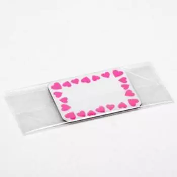 Пакет "Сердца", с жестким дном, розовый, 8 х 6 х 23 см